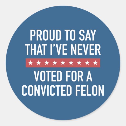 トランプに決して投票しなかった ラウンドシール (正面)