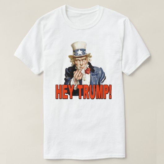 トランプに言ってやる!中指を立てるサムおじさん トランプ政権に反対する Tシャツ (デザイン正面)