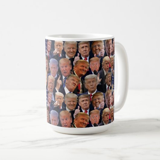 トランプのおもしろい顔 コーヒーマグカップ (正面右)