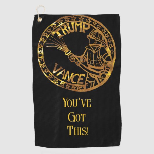 トランプのための消防士 ゴルフタオル (正面)