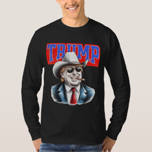 トランプのカウボーイはっきりした- Political Statement Graphic Te Tシャツ
