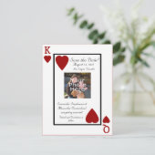 トランプのキング/クイーン写真を使った結婚式の招待状（Save the Date） セーブザデート (スタンド正面)