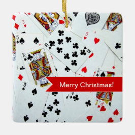 トランプのクリスマスのオーナメント セラミックオーナメント