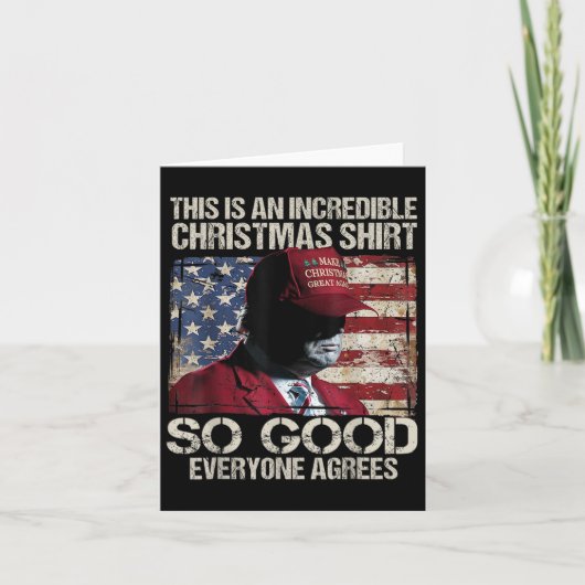 トランプのクリスマスパジャマ非常に良い誰もが同意おもしろい カード (正面)