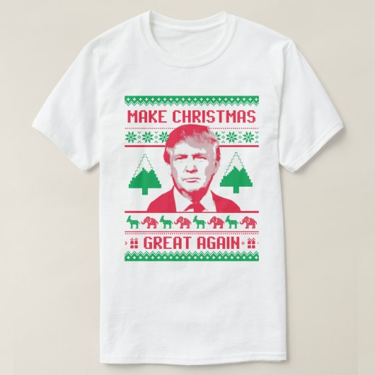 トランプのクリスマス – 再びクリスマスを作素晴らしる Tシャツ (デザイン正面)