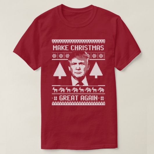 トランプのクリスマス – 再びクリスマスを作素晴らしる Tシャツ (デザイン正面)