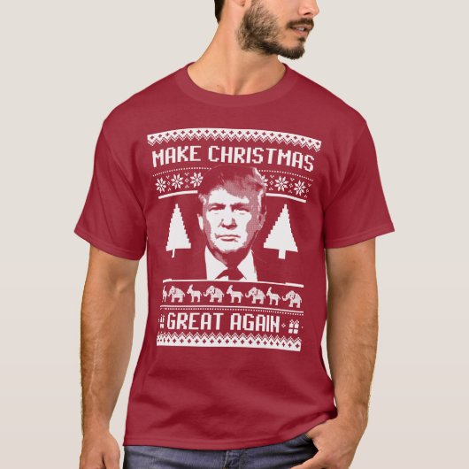 トランプのクリスマス – 再びクリスマスを作素晴らしる Tシャツ (正面)