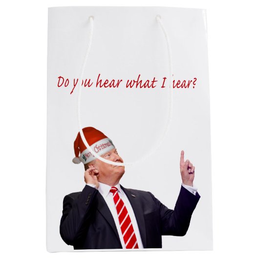 トランプのクリスマス：私が聞いたことを聞くか？ ミディアムペーパーバッグ (正面)