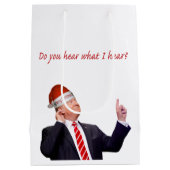 トランプのクリスマス:私が聞いたことを聞くか? ミディアムペーパーバッグ (裏面)