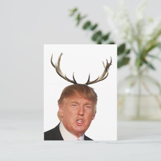 トランプのクリスマス：鹿の大統領 シーズンポストカード (スタンド正面)