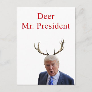 トランプのクリスマス:鹿の大統領 シーズンポストカード