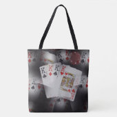 トランプのクワッドキングがパターンで トートバッグ (正面)