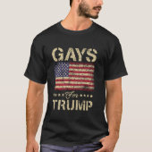 トランプのゲイとストライプアメリカ国旗T S Tシャツ (正面)