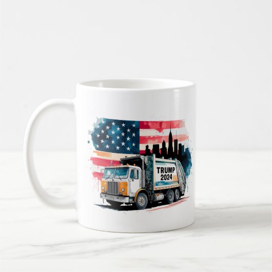 トランプのゴミ収集車 コーヒーマグカップ (左)