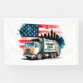 トランプのゴミ収集車 横断幕 (横)