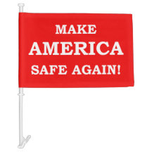 トランプのサポーター「アメリカを再び安全にする」国旗