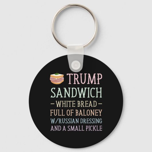 トランプのサンドイッチおもしろい標識 キーホルダー (正面)