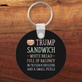 トランプのサンドイッチおもしろい標識 キーホルダー (正面)
