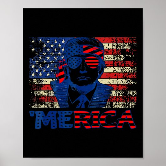 トランプのシャツ7月の4番目のトランプのアメリカのFla ポスター (正面)