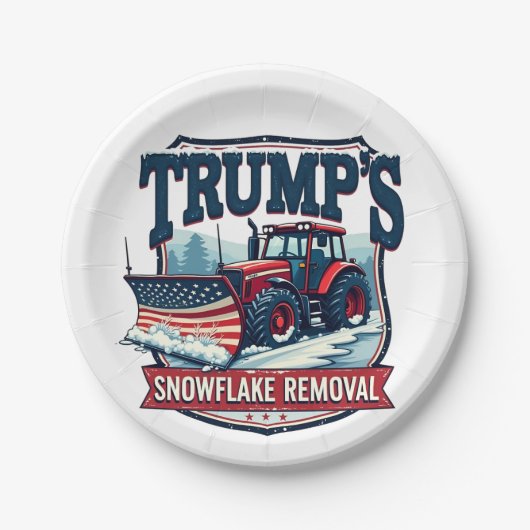 トランプのスノーフレークレムバルサービスの就任式の日 ペーパープレート (正面)