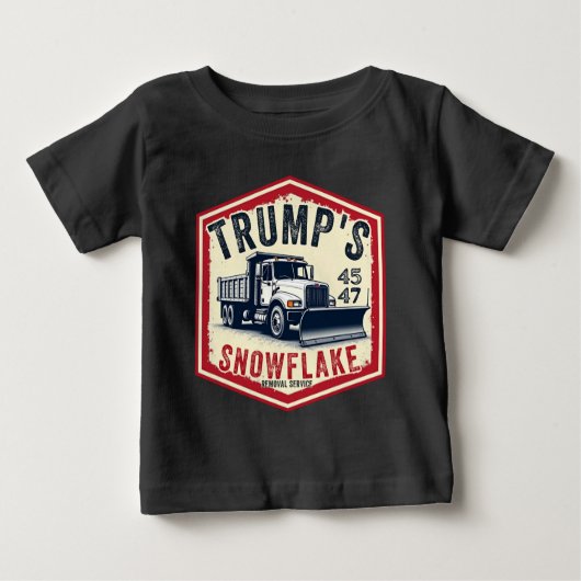トランプのスノーフレーク除去サービスのクリスマスおもしろい ベビーTシャツ (正面)
