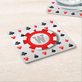 トランプのスーツ スクエアペーパーコースター (アングル)