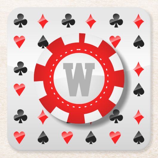 トランプのスーツ スクエアペーパーコースター (正面)