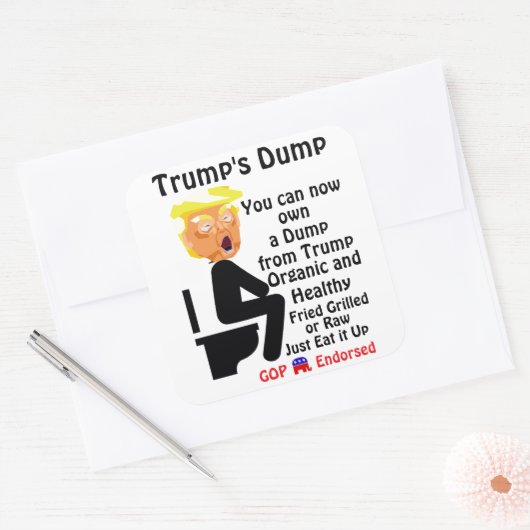 トランプのダンプステッカー スクエアシール (封筒)