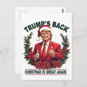 トランプのバッククリスマスが再素晴らしびサンタ ポストカード (正面/裏面)