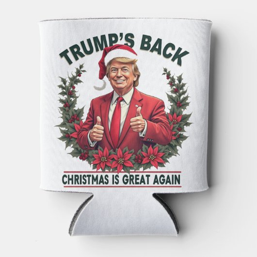 トランプのバッククリスマスが再素晴らしびサンタ 缶クーラー (正面)