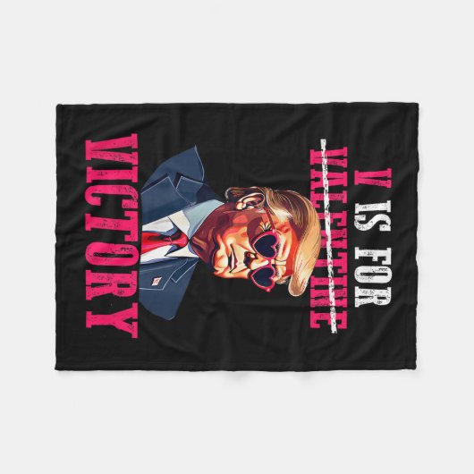 トランプのバレンタインデーVは勝利トランプのためだ フリースブランケット (正面(横))