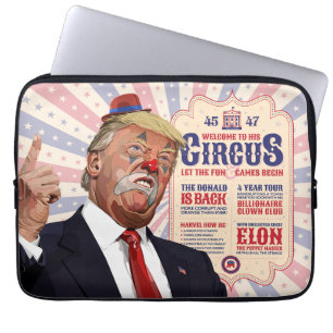 トランプのピエロショーサーカス – ヴィンテージポスターデザイン ラップトップスリーブ