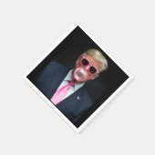 トランプのピンクバブルガム社長47 USA スタンダードカクテルナプキン (角)