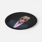 トランプのピンクバブルガム社長47 USA ペーパープレート (アングル)