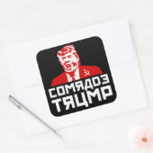 トランプのボタン： "COMSSOADE TRUMP" （黒） スクエアシール (封筒)