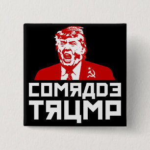トランプのボタン: "COMSSOADE TRUMP" (黒) 缶バッジ