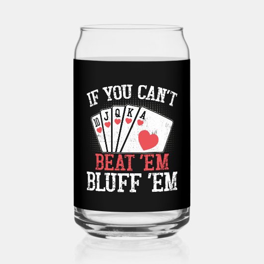 トランプのポーカーおもしろいブラフ賭博カジノ ガラス缶 (正面)