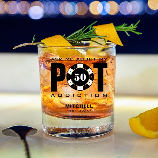 トランプのポーカーおもしろいユーモアポット中毒 ウイスキーグラス