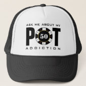 トランプのポーカーおもしろいユーモアポット中毒 キャップ (正面)