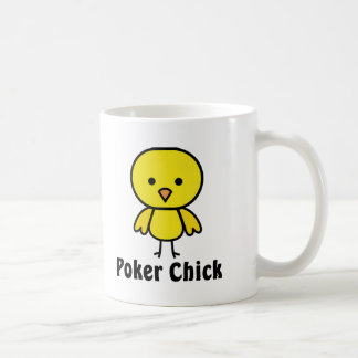 トランプのポーカーのひよこ コーヒーマグカップ