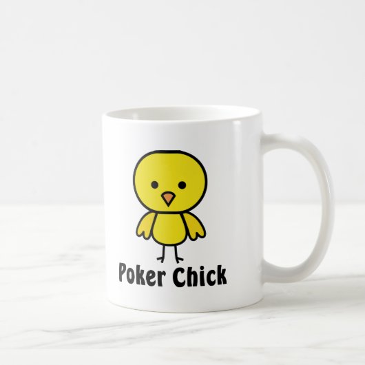 トランプのポーカーのひよこ コーヒーマグカップ (右)
