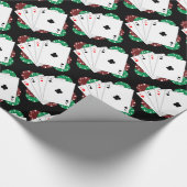 トランプのポーカーのエースのトランプ ラッピングペーパー (角)