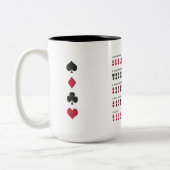 トランプのポーカーのカンニングペーパー ツートーンマグカップ (左)