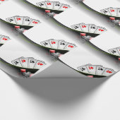 トランプのポーカーのカードおよびカジノの記号 ラッピングペーパー (角)
