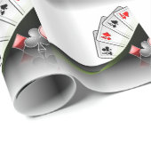 トランプのポーカーのカードおよびカジノの記号 ラッピングペーパー (ロールコーナー)