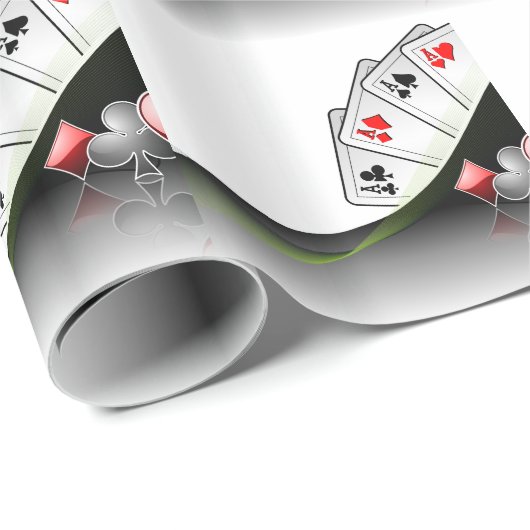 トランプのポーカーのカードおよびカジノの記号 ラッピングペーパー (ロールコーナー)