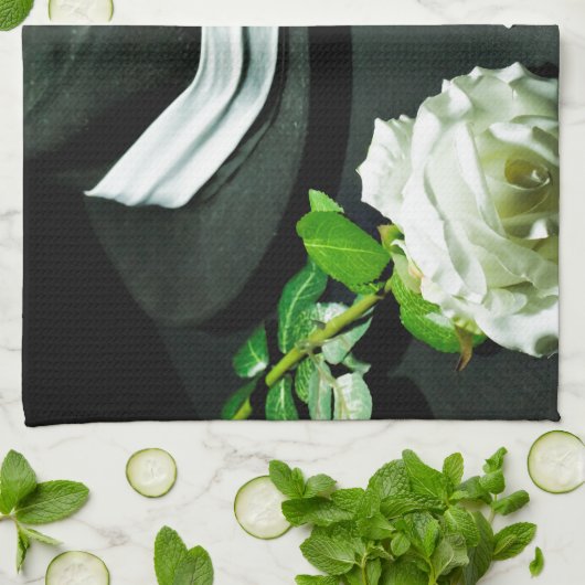 トランプのポーカーのギャング銃は上がりました キッチンタオル (折り畳み)