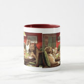 トランプのポーカーのコーヒー・マグのマグを遊ぶおもしろい犬 マグカップ (中央)