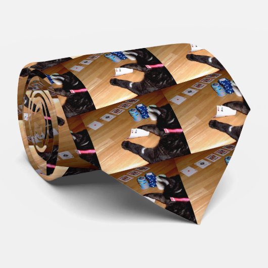 トランプのポーカーのタイを遊んでいる実質の子猫猫 ネクタイ (ロール)