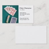 トランプのポーカーのチャンピオンの名刺 名刺 (正面/裏面)